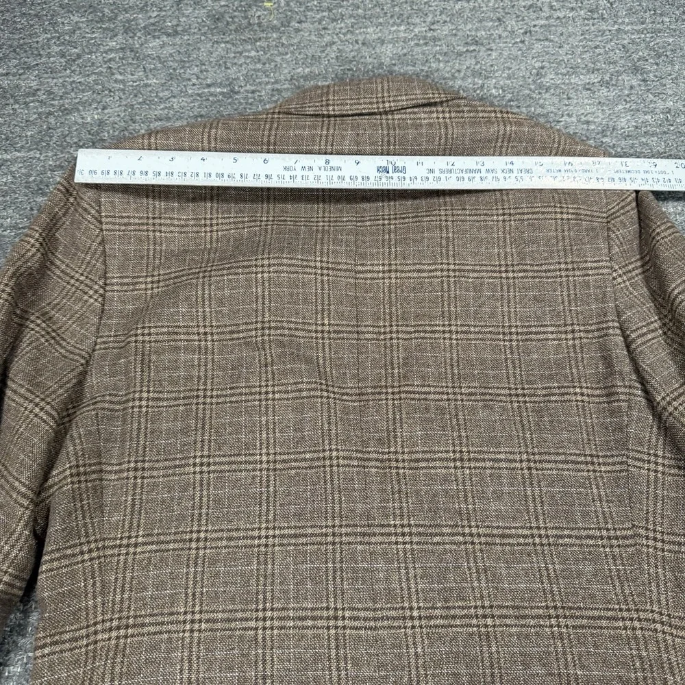 Banana Republic Blazer Men 38S Brown Plaid Sport Coat Italian Fabric Cotton